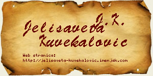 Jelisaveta Kuvekalović vizit kartica